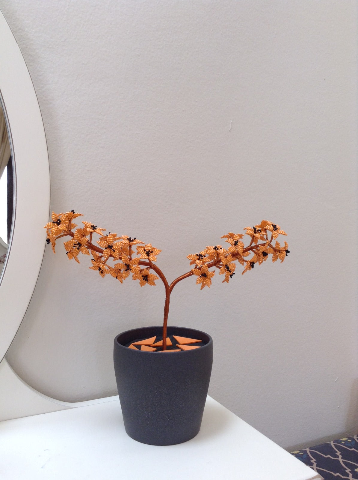 Orange Bonsai Tree Beeds crafted Décor