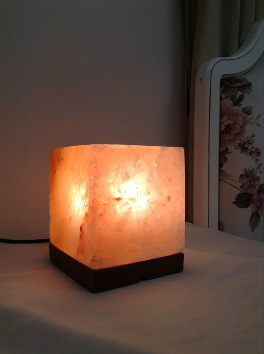 Cube Shaped Pink Salt Lamp (Khewra Mines)