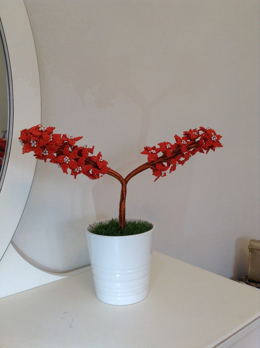 Red Bonsai Tree Beeds crafted Décor